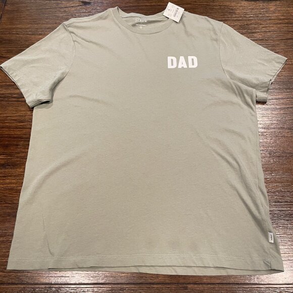 NWT FLAWED J.Crew Factory Men's Sz L DAD Graphic Tee Quarry Green Short Sleeve - Picture 1 of 11